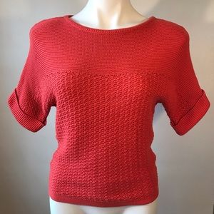 New York & Company Sweater, Short Sleeves, Salmon